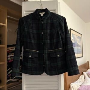 L.L. Bean Women's Dark Plaid Blazer